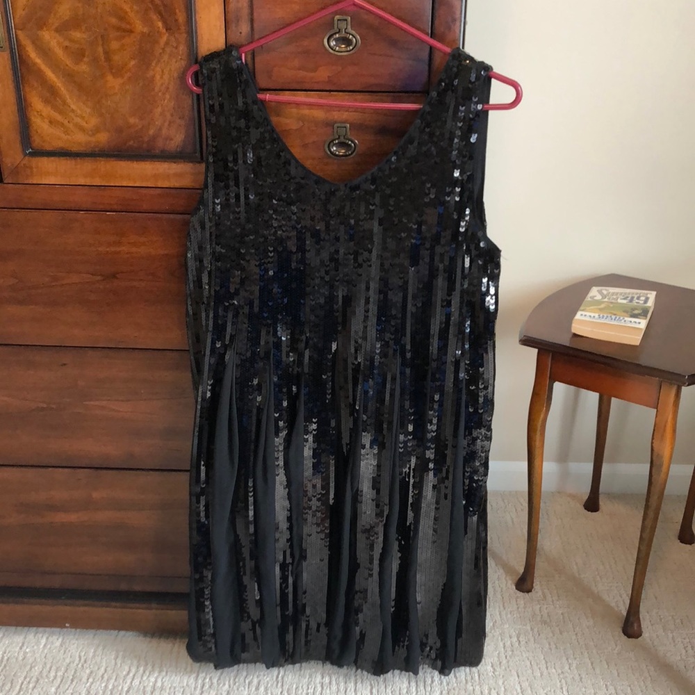 See By Chloe Black Sequin Short Dress Size US 8 EU 44